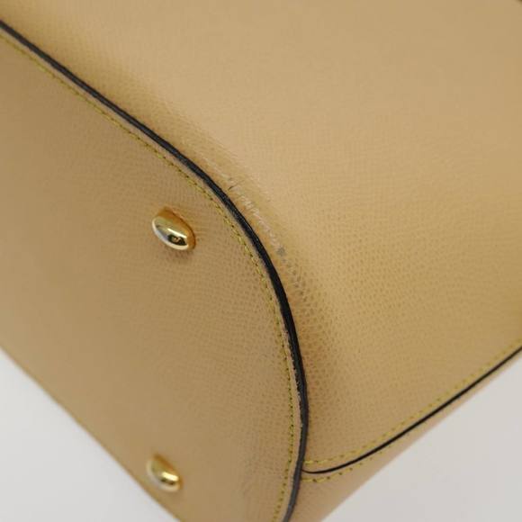 CELINE Hand Bag Leather Yellow Gold Auth 94782 - Picture 16 of 16